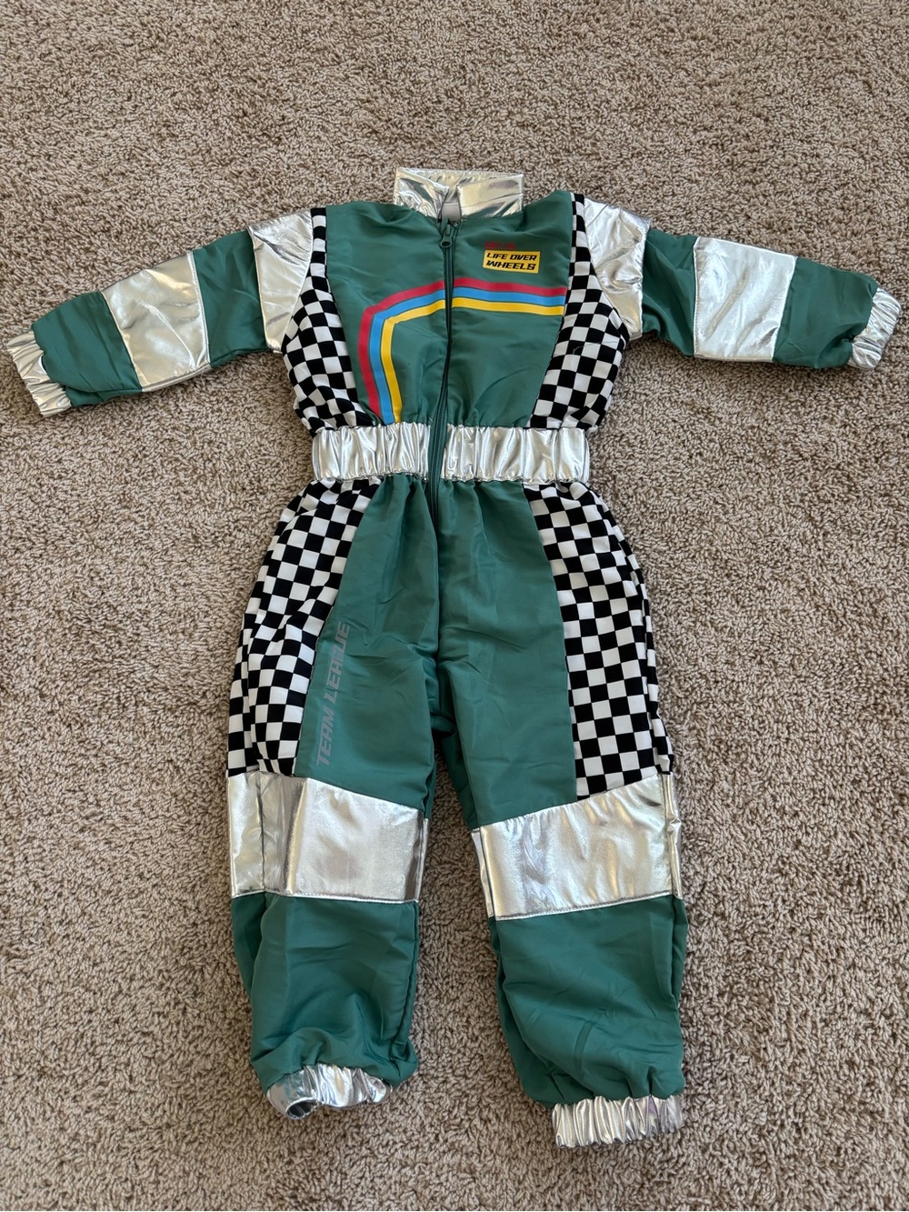 Zara toddler boys Halloween race car driver costume
